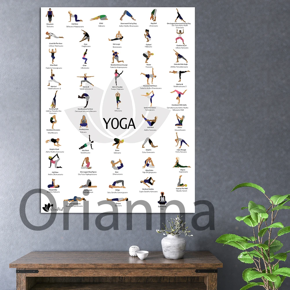 Hd Print Pose Asanas Yoga Posture Picture Wall Art Canvas Painting Simple Nordic Modular Poster Home Decor For Girl Woman Gift