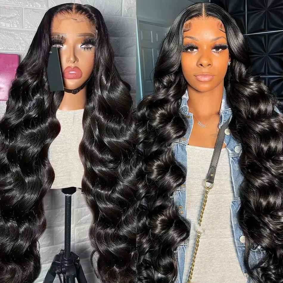 30 32 Inch 13x4 13x6 Lace Front Wigs Body Wave Brazilian Remy 100% Human Hair 250% Density Wavy Transparent Lace Frontal Wig