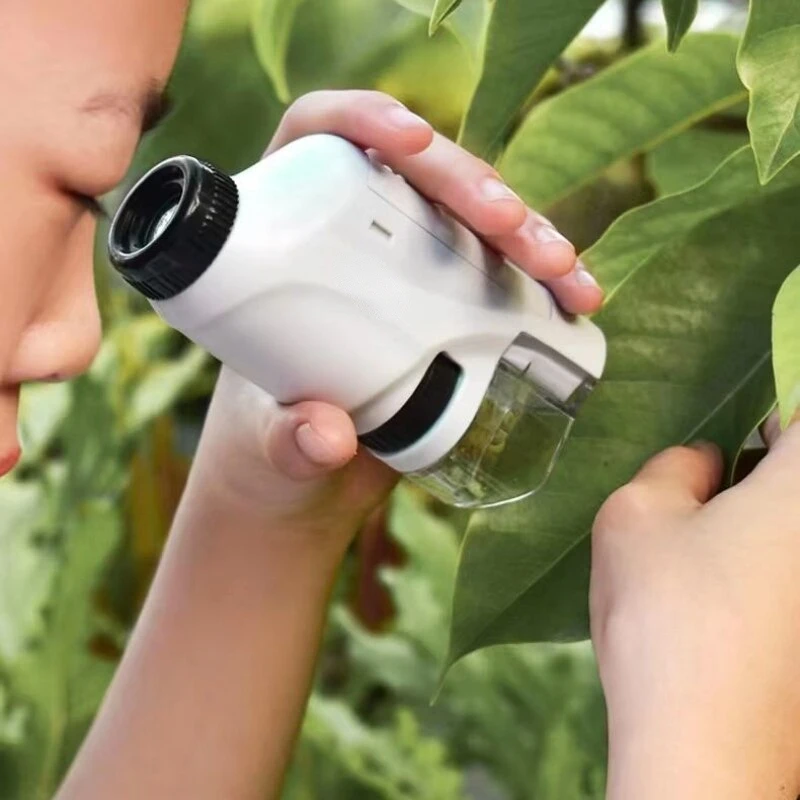 

Mini Pocket Microscope Kit 60 To120x Portable Laboratory Microscope With LED Light For Kids Science Experiment Utensils