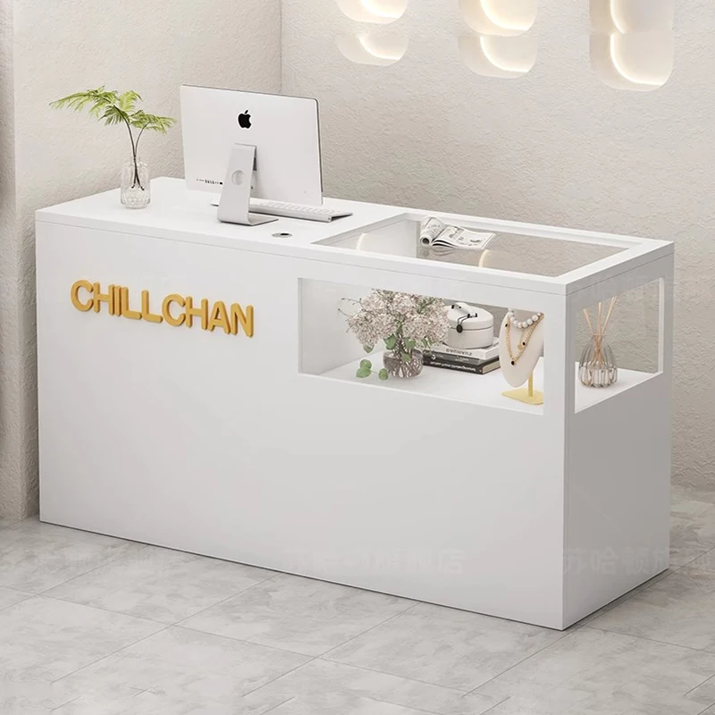 Beauty Bar Counter Cabinet Reception Desks Commercial Furniture