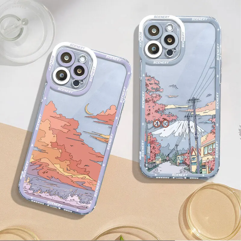 Aesthetic Scenery Clear Soft Phone Case