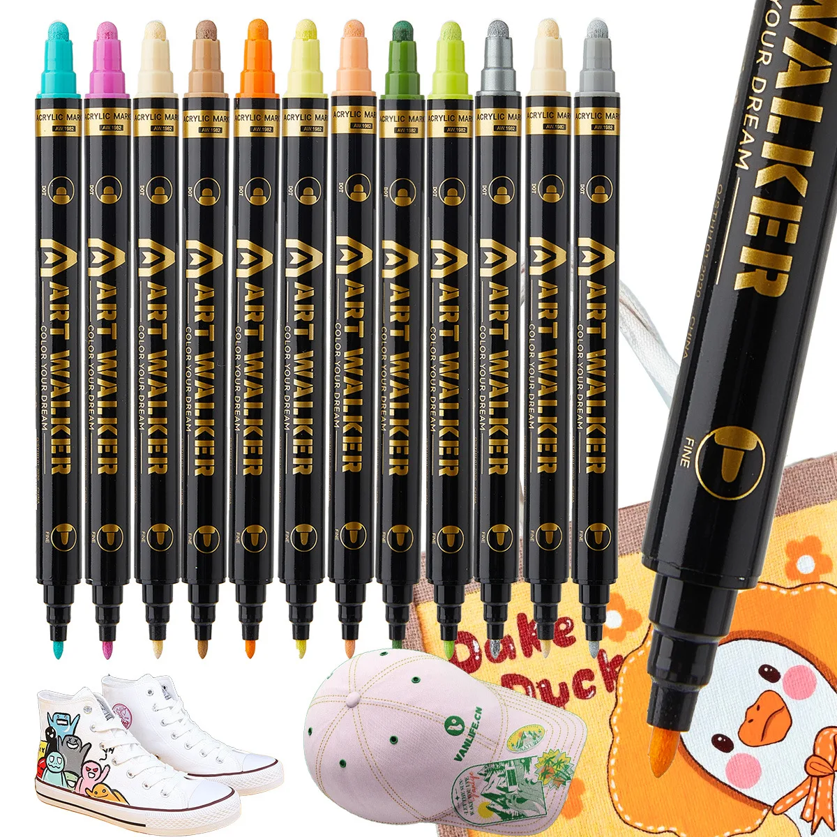 듀얼팁 아크릴 마커 세트, 12-72가지 색상, 라운드 팁 + 파인 팁, 듀얼팁 마커, 듀얼팁 아크릴 마커, 라운드 팁 + 파인 팁, 속건성, 방수, 번짐 없음, 고채도, 풍부한 색상, 부드럽고 지속적인 잉크