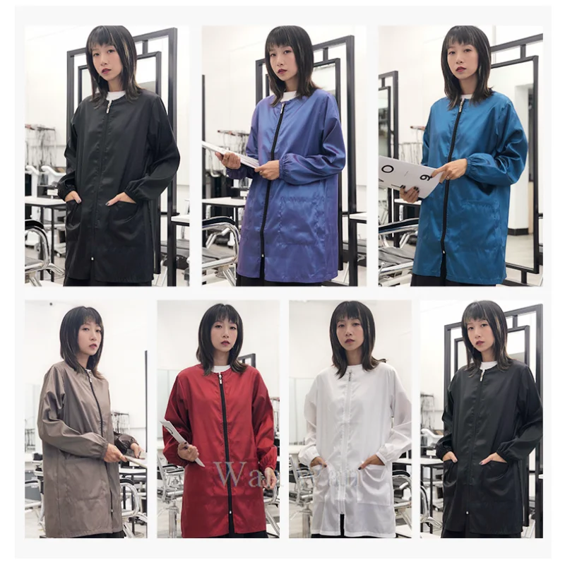 Hair Salon Hairstylist's Haircut Work Clothes Barber Shop Hairdressing Uniform Waterproof Anti Hair Long Sleeved Apron Y0508 2