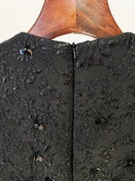 HIGH STREET Newest 2026 Designer Fashion Stylish Dress Women's Beaded Floral Jacquard Trimmed Dress - Image 6