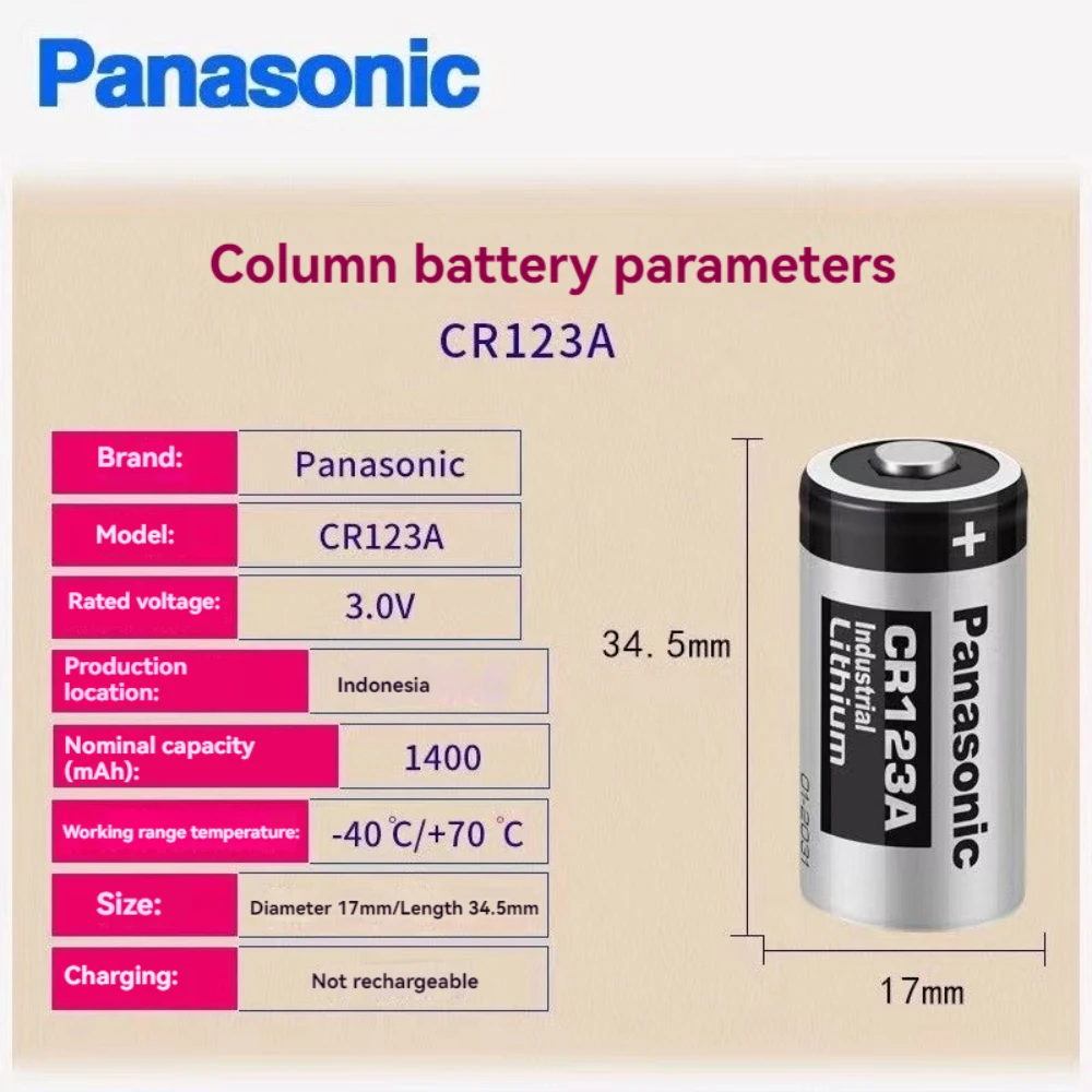 Panasonic CR123A battery water meter smoke alarm 3V lithium battery Arlo camera instrument CR17345, DL123A, EL123 free delivery