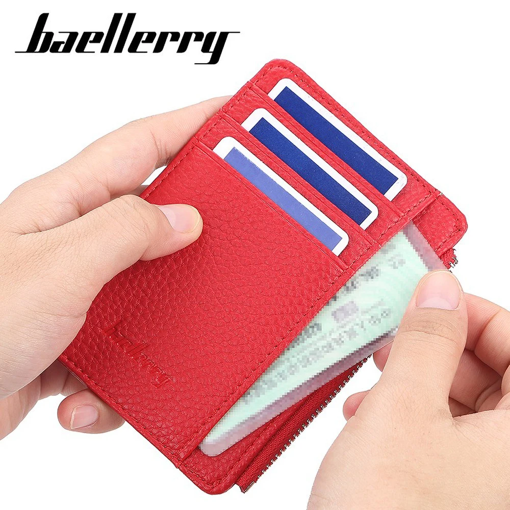 Women's Ultra-Slim Card Wallet - Short Rfid-Free Pu Purse with 8 Card Slots & ID Window