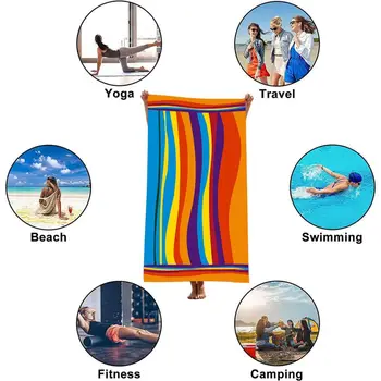Quick-Dry Beach Towel Microfiber Running Yoga Gym Fitness Towel Super Soft Lightweight Swimming Yoga Beach Bath Towel Large Size 5