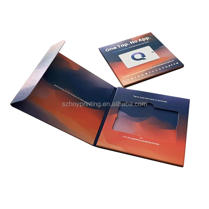 

custom luxury easy tear strip credit card nfc card packaging box