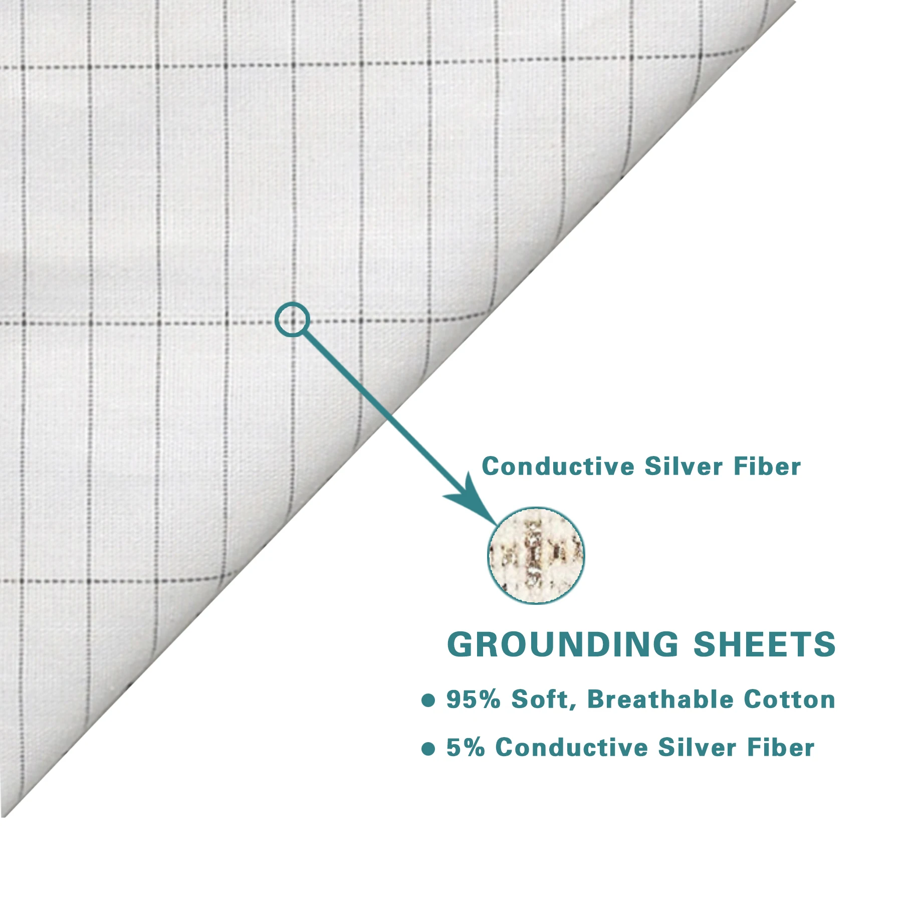 MAXSHARER Grounding bed sheet conductive Silver fiber flat sheet Organic Cotton Earthing sheet for Better Sleep Nature Health 3