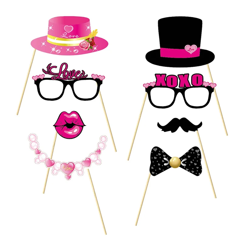 Pack Of 35 Valentine Day Props Valentine Day Party Decorations With Kiss Signs For Romantic Celebrations