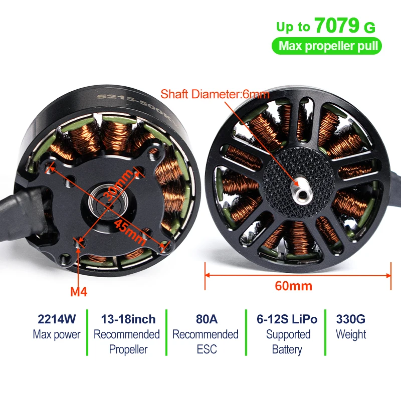 4pcs RC 모터 5215 5215 350KV 500KV 브러시리스 모터 방수 4-8S FPV 멀티 로터 모터 RC 드론 부품 장난감 액세서리