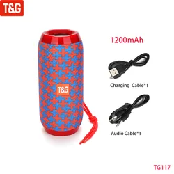 Portable Wireless Bluetooth Speaker with Subwoofer and FM Radio Functionality (Red Blue)