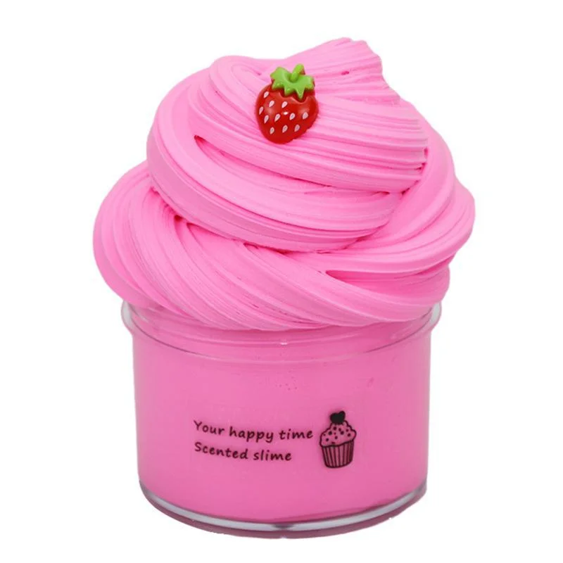 Kid Custom Diy Butter Fluffy Slime Kit Ice cream Shape Color Sensory Scented Fruit Premade Soft Stretchy Stress Relief Toy Gift 5