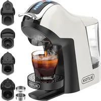KOTLIE 5in1 19Bar Multicapsule Espresso Coffee Machine, Cold&Hot Brewing Single-Serve Coffee Maker, Cappuccino&Latte Maker,White 1
