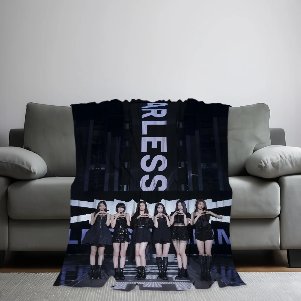 KPOP L-LE S-SSERAFIM skicomfort warm Soft Baby blanket suitable Home Kids Lunch Blanket Suitable for Home Office Daily Use Cover 2