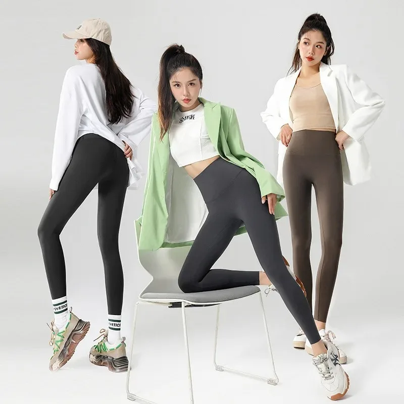 Shark Pants Women's Spring, Fall and Winter High-Waisted Buttocks and Abdominal Seamless Yoga Barbie Pants Padded Bottoms 2