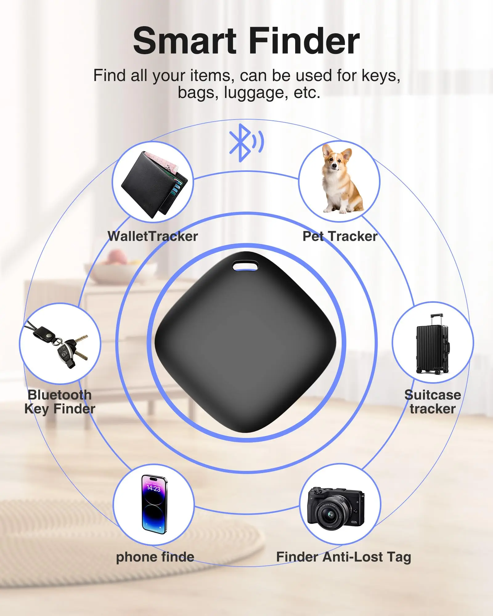 Bluetooth GPS Tracker for Air Tag Replacement Via Apple Find My to Locate Bag Bottle Card Wallet Bike Keys Finder MFI Smart ITag