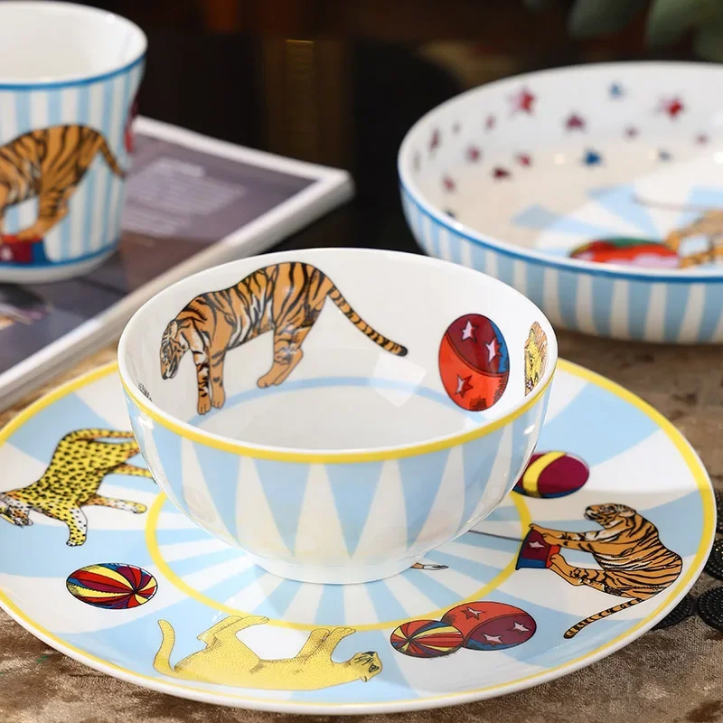 Fun Circus 4-piece Set of Ceramic Bowls For Children's Exclusive Tableware