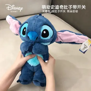 움직이는 귀가 있는 정품 스티치 인형, 애니메이션 만화, 짜는 배 귀, 서 있는 봉제 인형, 슈퍼 감압 어린이 장난감