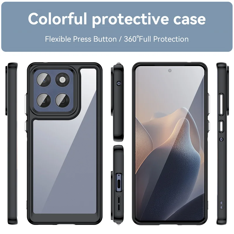 Transparent Colorful TPU Protective Phone Case Cover