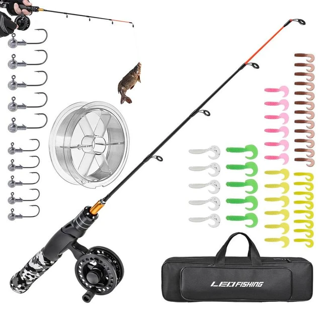Winter Fishing Rod Set Outdoor Sports Mini Feeder Telescopic Fishing Pole  Compact Tackle Travel Freshwater Bag Wheel Tackle Kit - AliExpress