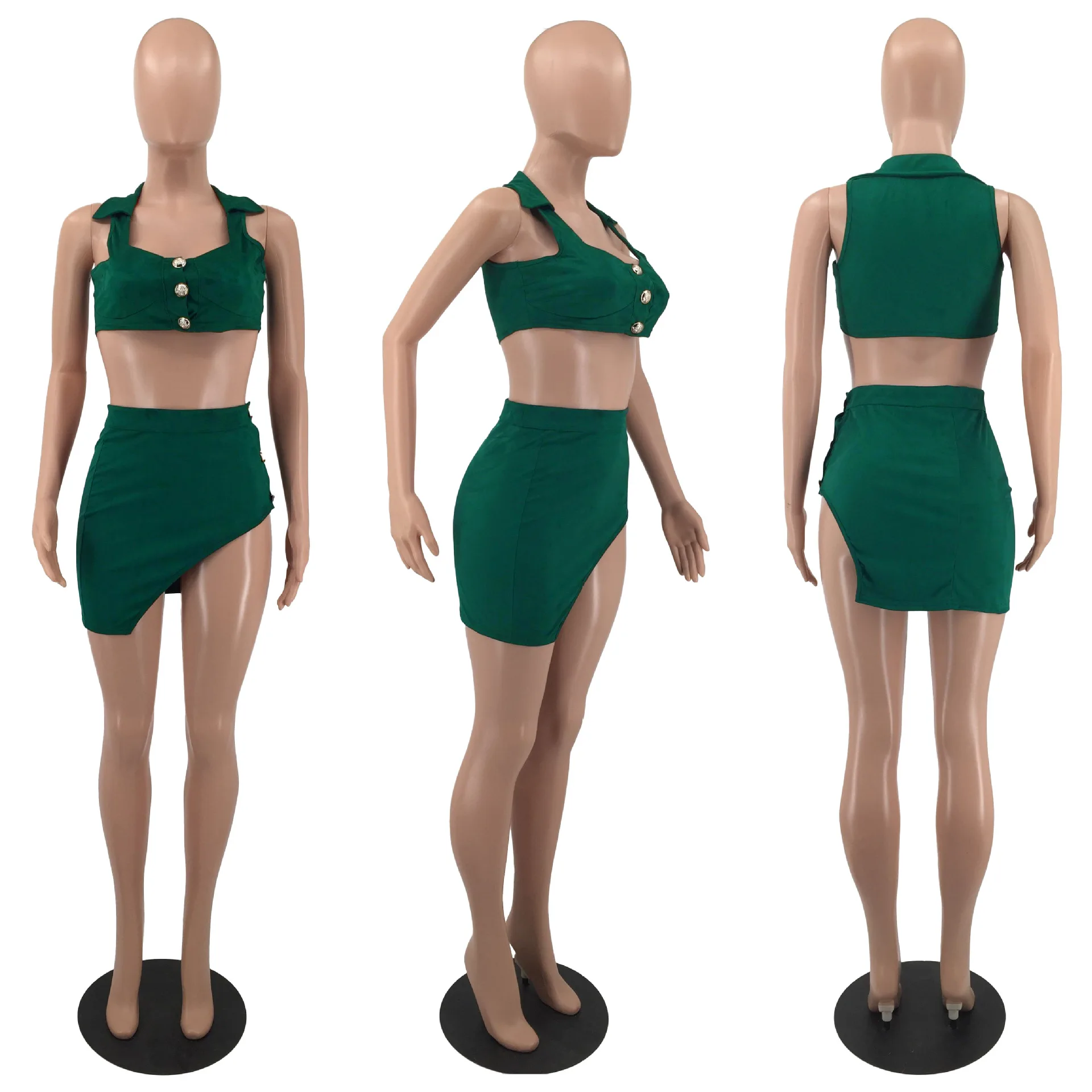 Neon Women Sexy Two Piece Set Spaghetti Bra Mini Dress One Shoulder Long Sleeve Asymmetrical Bra Suit Night Club Party Outfits