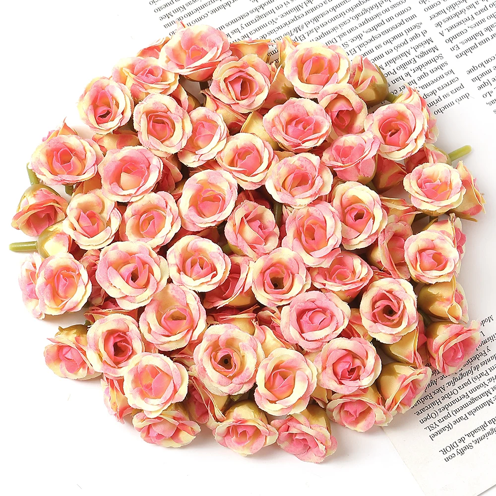 Têtes De Fleurs Artificielles Pour Décoration De Mariage, Bouton Vintage, Rose Blanche, Couronne De Bricolage, Scrapbooking, Fausses Fleurs Artisanales, 20 Pièces, 4cm