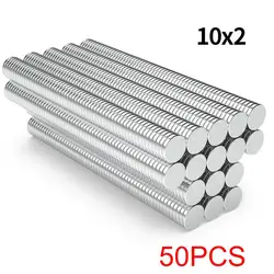 Ultra - Powerful Neodymium Round Magnets for Refrigerator and Home Use (10x2mm - 50pcs)