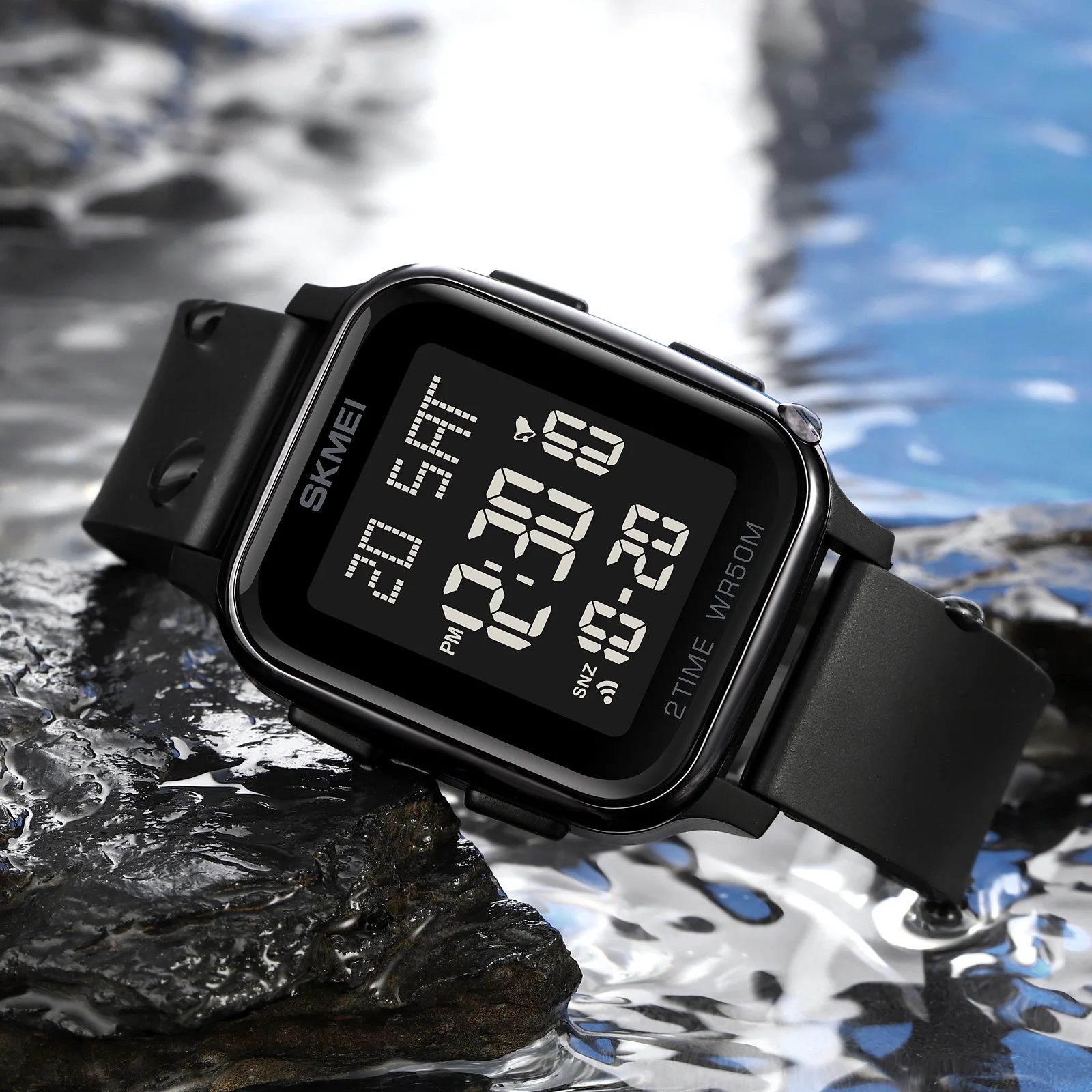 Reloj de cuero para hombre, reloj digital para hombre, reloj de pulsera LED  minimalista de acero inoxidable impermeable cronómetro