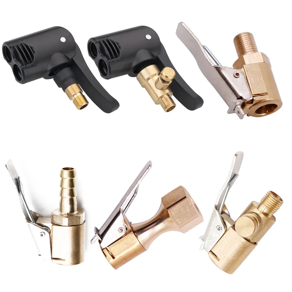 

Car Tire Air Chuck Inflator Pump Valve Connector Clip-on Adapter Car Brass 8mm Tyre Wheel Valve For Inflatable Pump Dropship