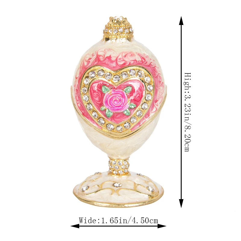 Qifu Bella Faberge Egg Trinket Box Craft Complementi Arredo Casa