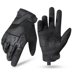 Touch Screen Tactical Breathable Outdoor Sport Gloves - Anti - Skid Protective Gear - M (Black)
