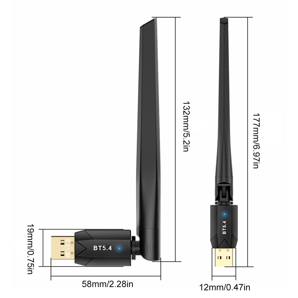 USB 블루투스 호환 5.4 어댑터, 오디오 송신기 리시버 어댑터, 음악 오디오 리시버 송신기용 드라이버 프리