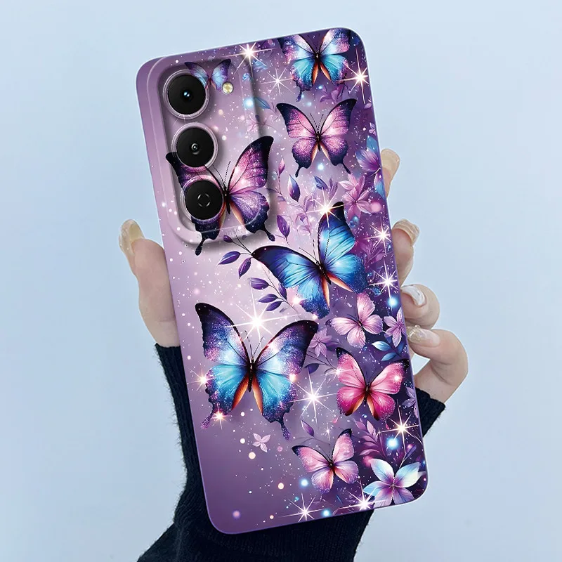 Fashion Simplicity Panda Flower Liquid Silicone Shockproof Soft Phone Case with Lens Protection