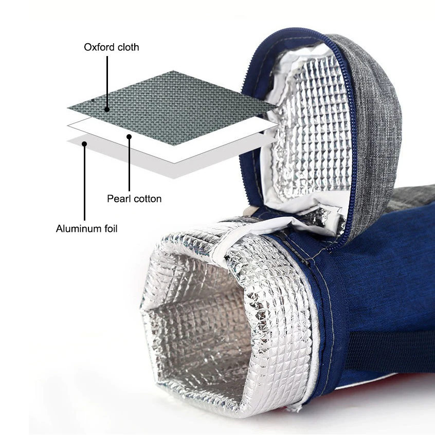 Insulated Oxford Cloth Water Bottle Cooler Bag Portable Travel Sleeve