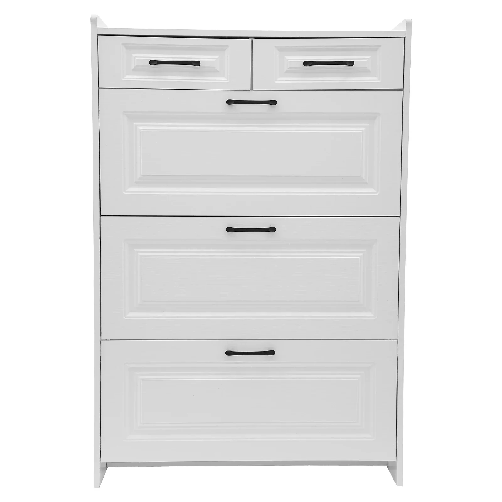 Schuhschrank mit 3 Klappen und 2 Schubladen, schmaler Schuhschrank, 80 x 24 x 120 cm, verstellbares Schuhregal, NTI-Neigungsgerät für den Flur – Detail 2