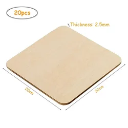Versatile Unfinished Blank Wood Squares for Crafts, Art, and Home Decor (20pcs 20cm)