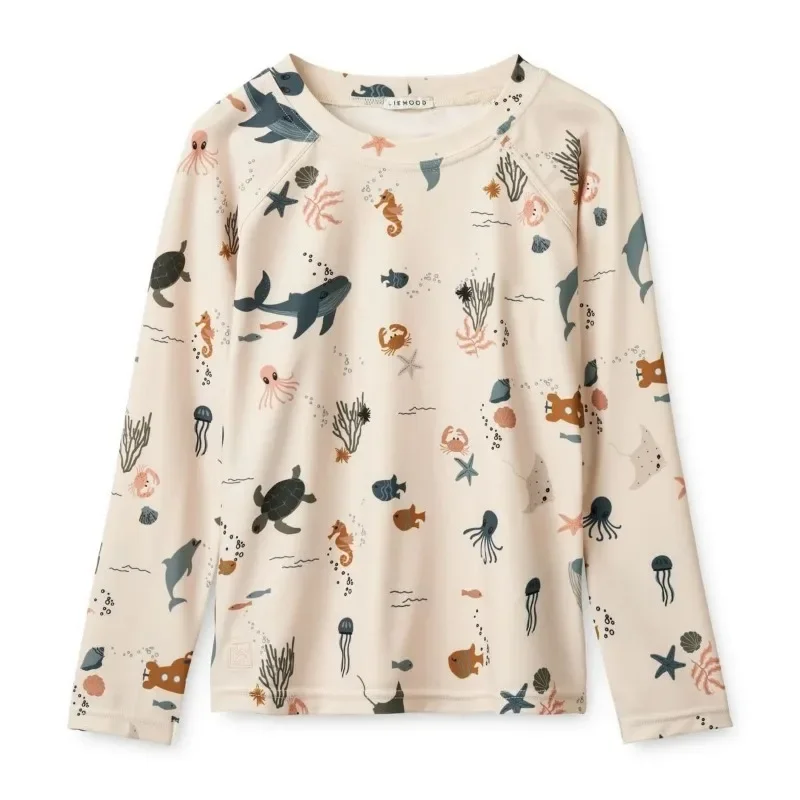 Baby Swimwear Boy Beach Shorts Boys Swimwears Ocean Long Sleeved Swimsuit Star Kids Vacation Sunscreen Swimsuits Sun Hat
