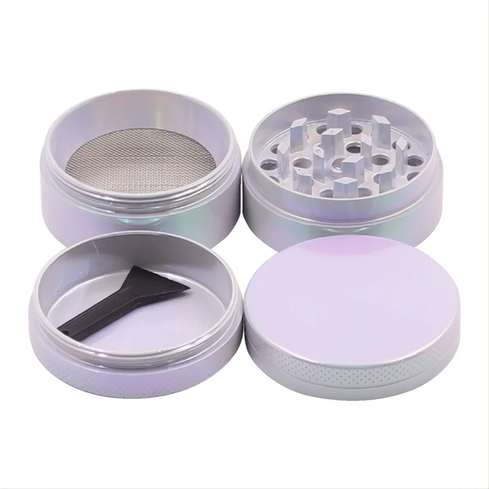 Herb Grinder 4-layer Zinc Alloy Iridescent Tobacco Grinder Spice Miller Durable Crusher Kitchen Tools Smoking Accessories
