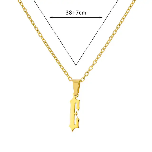 Collana Iniziale In Acciaio Inossidabile - Ciondolo Lettera Dalla A Alla Z | Regalo Per Donna