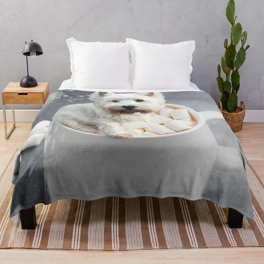 

West Highland White Terriers Mug Throw Blanket heavy to sleep Blankets For Baby Custom Fluffys Large Blankets
