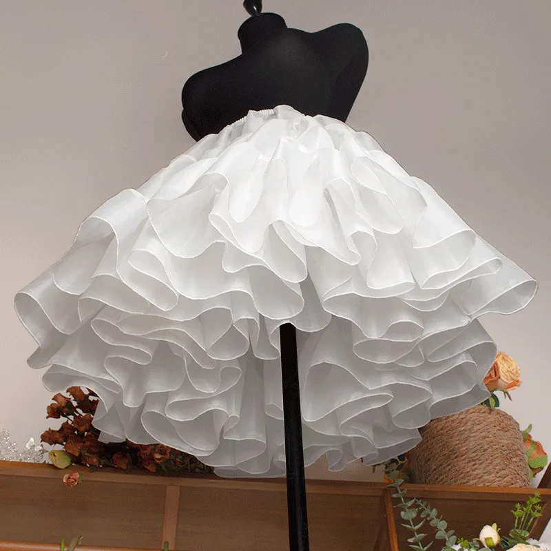Flower Girl Underskirt Wedding Underskirt Lolita Petticoat Wedding Petticoat Petticoat Underskirt Petticoat Skirt Women Girls Short Crinoline Petticoat Adult Elastic Waist Underskirt for Wedding Dress Cosplay Big Hem Dress White Skirt