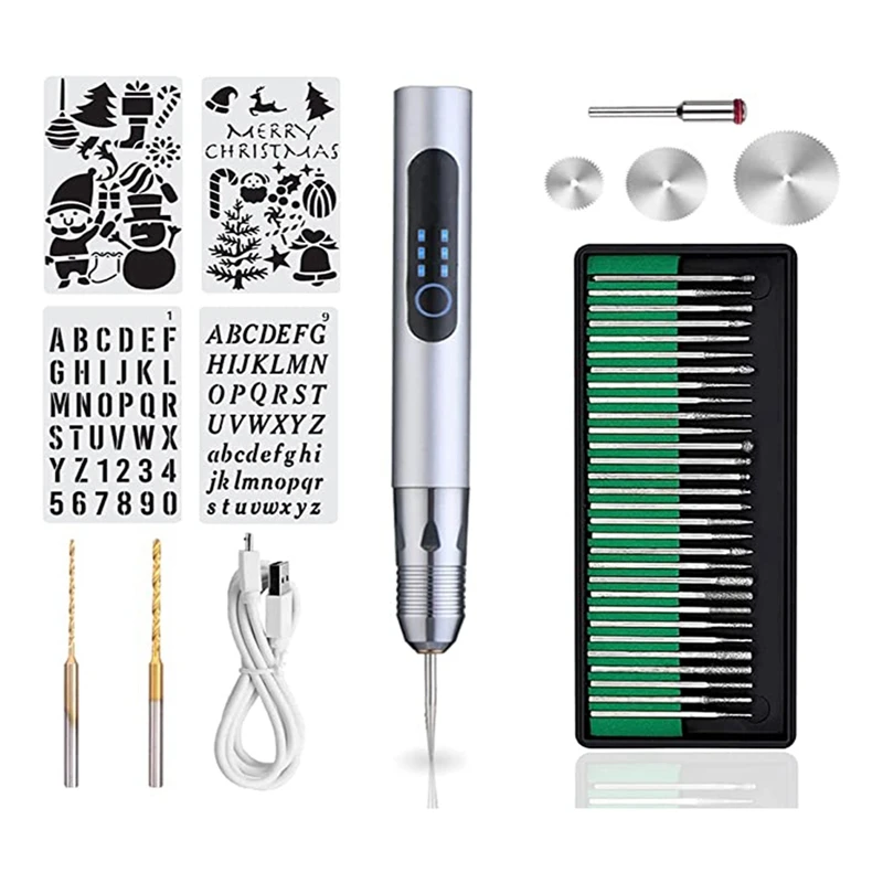 

Engraving Pen With 35 Bits And 4 Stencils Mini Electric Engraving Machines Engraver Pen Etching Pen