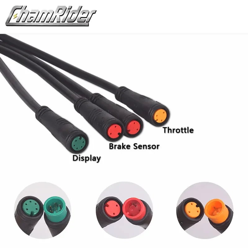 Julet 1 to 4 Wiring Harness Main Cable Waterproof Wire for Electric Bike Throttle LCD Brake Waterpoof Connector