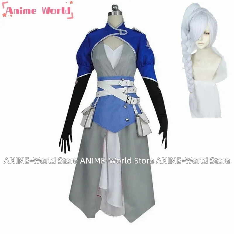 

《Custom size》 Game Weiss Schnee Dress Cosplay Costume Uniform Outfits Halloween Carnival Suit Cosplay Costume Wig