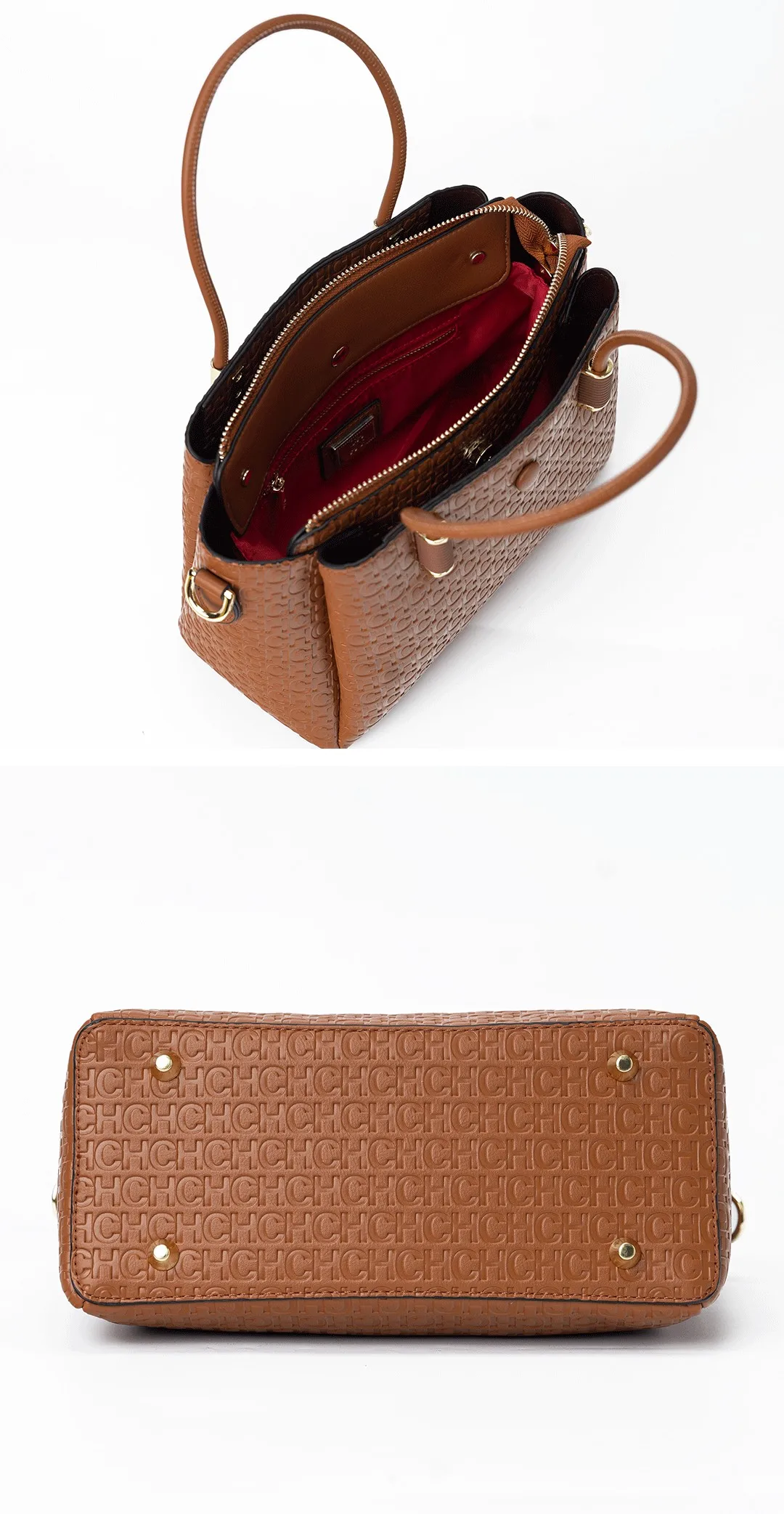 CH Damen Handtasche mit Buchstabenprägung Multifunktionale Schulter-Umhängetasche Modische Damen-Alltagsaccessoires – Detail 5