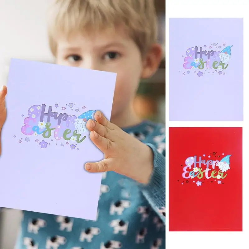 Bunny Easter Cards 3D Greeting Card Pop Up Bunny Easter Cards Color-Printed Holiday Cards Happy Easter Note Cards With Envelopes