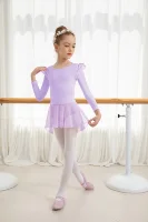 Girls Ballet Leotards for Dance Hollow Back Long Sleeve Skirted Dress for Dance(Toddler/Little Girl/Big Girl) - Image 6