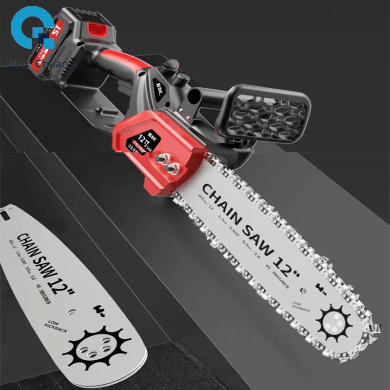 Electric chain saw Rechargeable Brushless Lithium Battery 12 inch Outdoor Garden Electric Saw