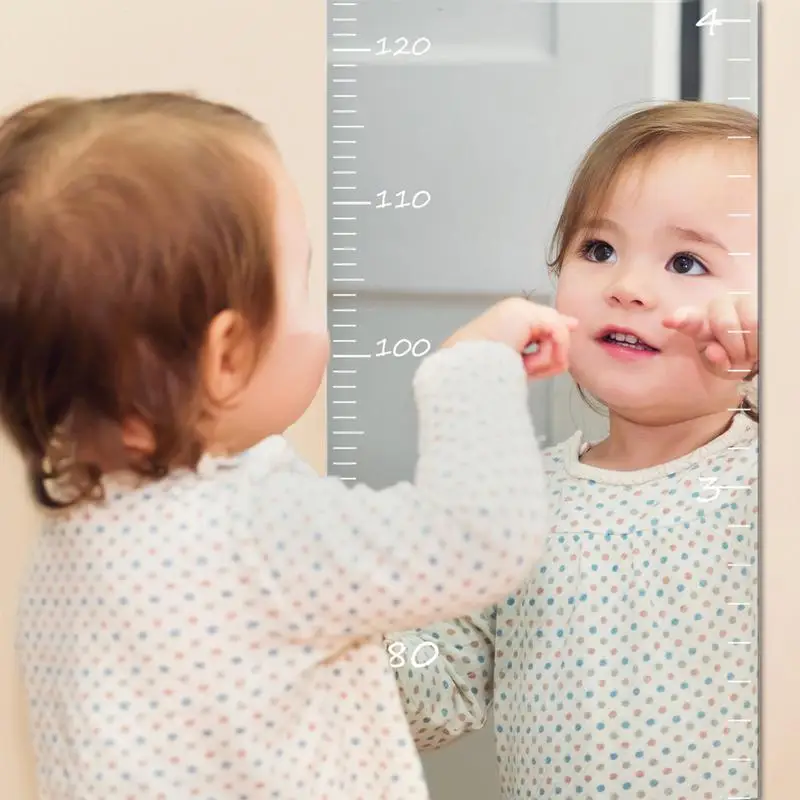Acrylic Child Growth Chart Mirror for Wall Mirror Foldable Height Measuring Ruler Wall Decoration Full Body